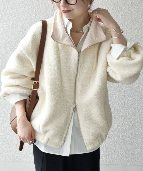 SHIPS / シップス ブルゾン | SHIPS any: ナイロン × ボア リバーシブル スタンドカラー ショート ブルゾン | 詳細3