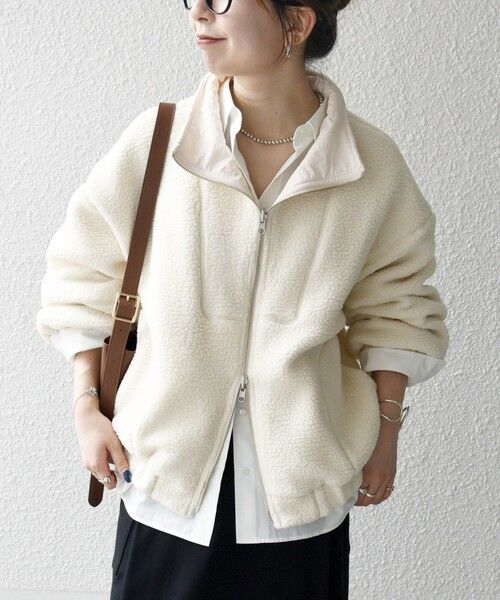 SHIPS / シップス ブルゾン | SHIPS any: ナイロン × ボア リバーシブル スタンドカラー ショート ブルゾン | 詳細4