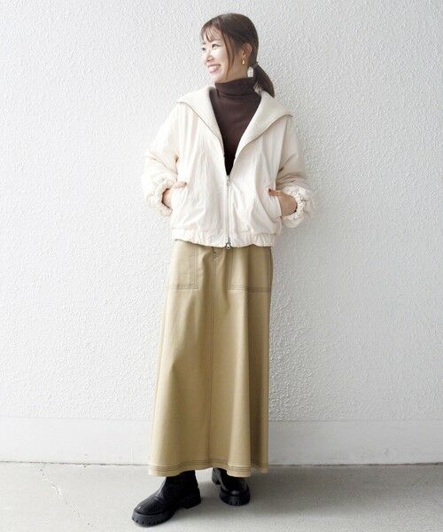 SHIPS / シップス ブルゾン | SHIPS any: ナイロン × ボア リバーシブル スタンドカラー ショート ブルゾン | 詳細8