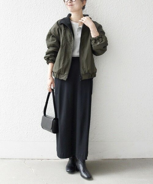 SHIPS / シップス ブルゾン | SHIPS any: ナイロン × ボア リバーシブル スタンドカラー ショート ブルゾン | 詳細25