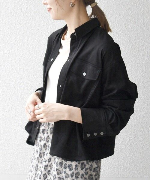 SHIPS / シップス その他アウター | SHIPS any: ポリエステル スエード ショート シャツ ジャケット | 詳細4