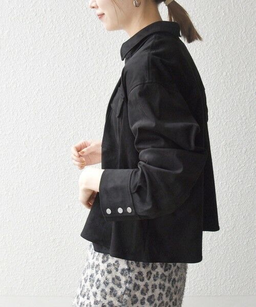 SHIPS / シップス その他アウター | SHIPS any: ポリエステル スエード ショート シャツ ジャケット | 詳細5