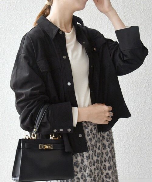 SHIPS / シップス その他アウター | SHIPS any: ポリエステル スエード ショート シャツ ジャケット | 詳細8