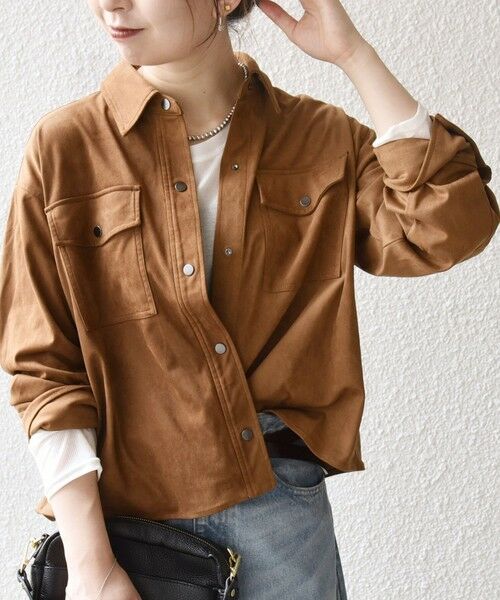 SHIPS / シップス その他アウター | SHIPS any: ポリエステル スエード ショート シャツ ジャケット | 詳細20