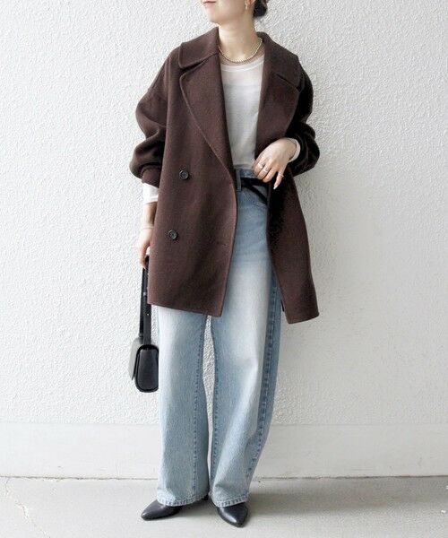 SHIPS / シップス その他アウター | 《一部追加予約》SHIPS any: リバー ダブル テーラード ミドル コクーン コート | 詳細1