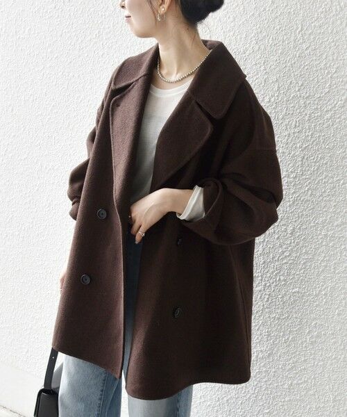 SHIPS / シップス その他アウター | 《一部追加予約》SHIPS any: リバー ダブル テーラード ミドル コクーン コート | 詳細3