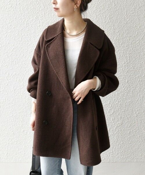 SHIPS / シップス その他アウター | 《一部追加予約》SHIPS any: リバー ダブル テーラード ミドル コクーン コート | 詳細4