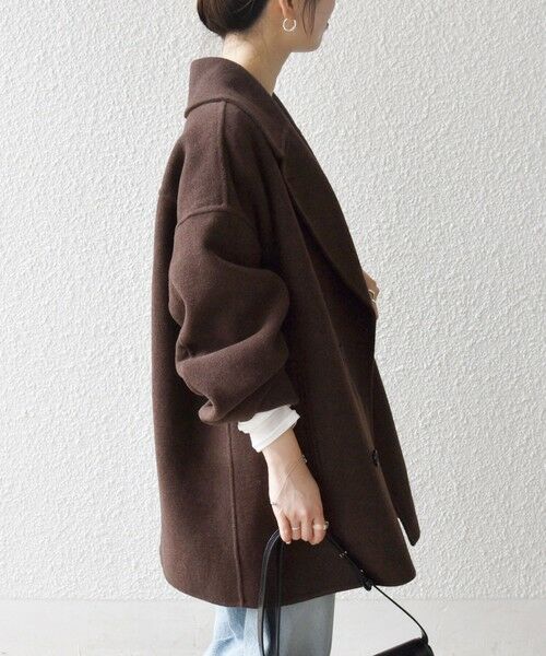 SHIPS / シップス その他アウター | 《一部追加予約》SHIPS any: リバー ダブル テーラード ミドル コクーン コート | 詳細5