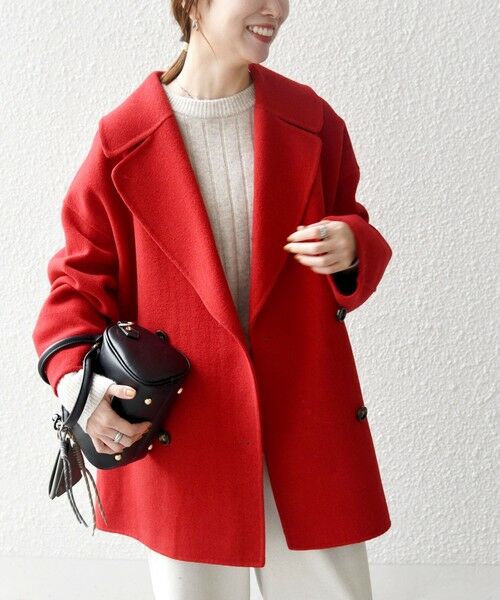 SHIPS / シップス その他アウター | 《一部追加予約》SHIPS any: リバー ダブル テーラード ミドル コクーン コート | 詳細27