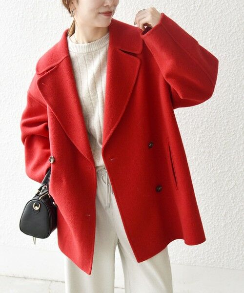 SHIPS / シップス その他アウター | 《一部追加予約》SHIPS any: リバー ダブル テーラード ミドル コクーン コート | 詳細28