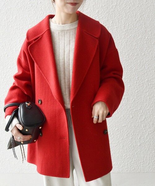 SHIPS / シップス その他アウター | 《一部追加予約》SHIPS any: リバー ダブル テーラード ミドル コクーン コート | 詳細29