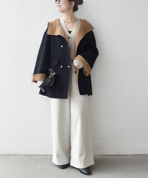 SHIPS / シップス その他アウター | 《一部追加予約》SHIPS any: リバー フーデッド Aライン ミドル コート | 詳細1