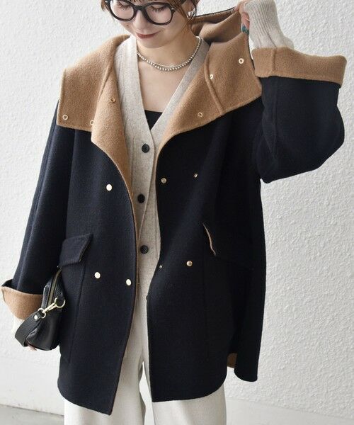 SHIPS / シップス その他アウター | 《一部追加予約》SHIPS any: リバー フーデッド Aライン ミドル コート | 詳細3