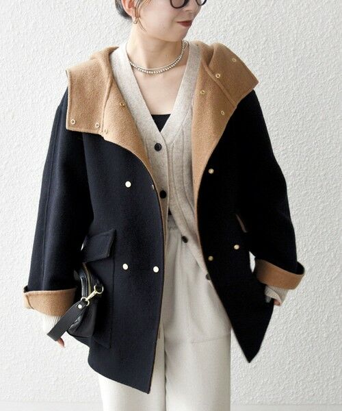 SHIPS / シップス その他アウター | 《一部追加予約》SHIPS any: リバー フーデッド Aライン ミドル コート | 詳細4