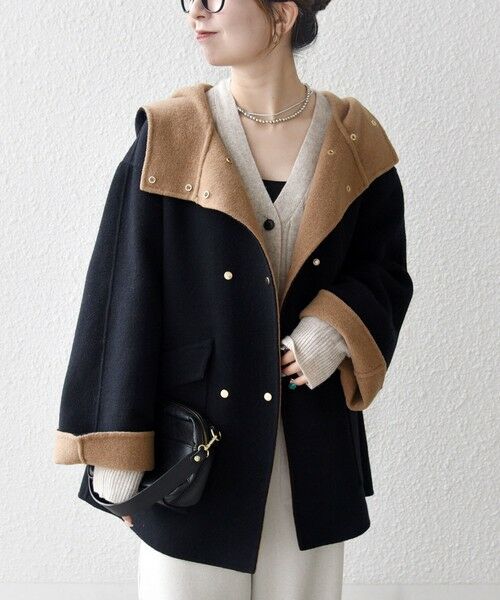 SHIPS / シップス その他アウター | 《一部追加予約》SHIPS any: リバー フーデッド Aライン ミドル コート | 詳細7