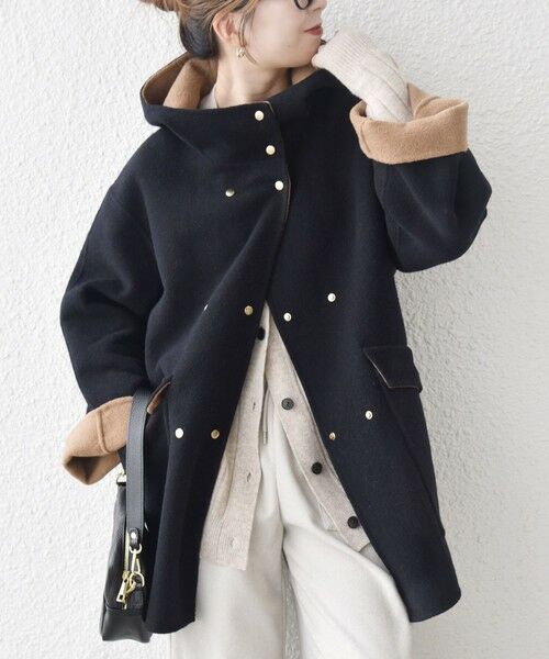 SHIPS / シップス その他アウター | 《一部追加予約》SHIPS any: リバー フーデッド Aライン ミドル コート | 詳細9