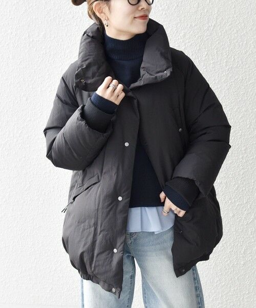 SHIPS / シップス ダウンジャケット・ベスト | SHIPS any: ナイロン スタンドカラー ダウン コクーン コート | 詳細3