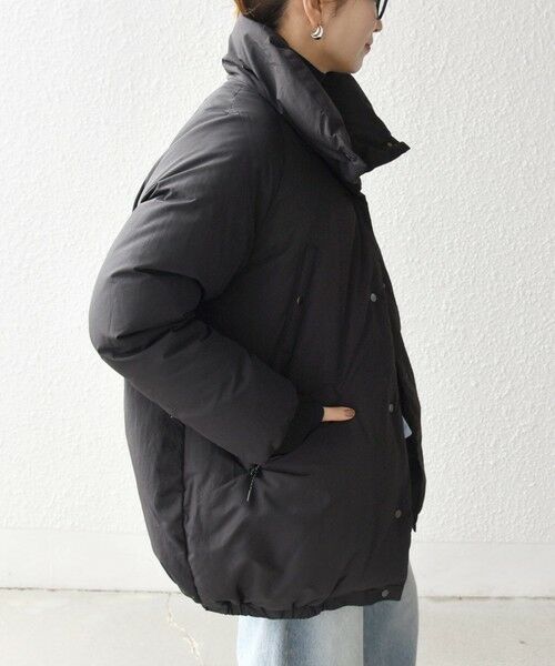 SHIPS / シップス ダウンジャケット・ベスト | SHIPS any: ナイロン スタンドカラー ダウン コクーン コート | 詳細5
