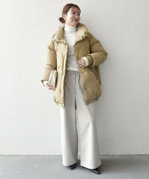 SHIPS / シップス ダウンジャケット・ベスト | SHIPS any: ナイロン スタンドカラー ダウン コクーン コート | 詳細14