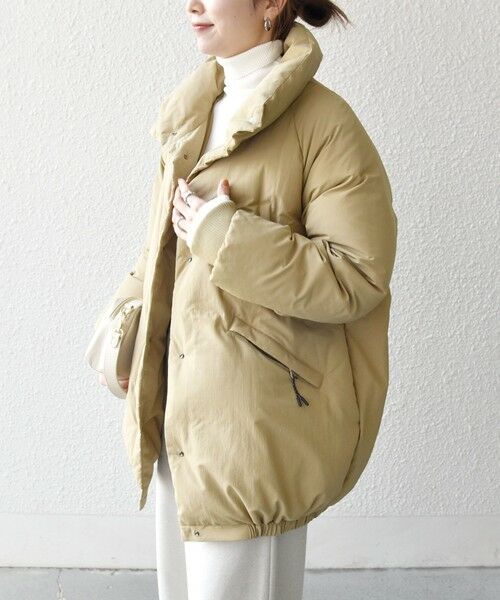 SHIPS / シップス ダウンジャケット・ベスト | SHIPS any: ナイロン スタンドカラー ダウン コクーン コート | 詳細19