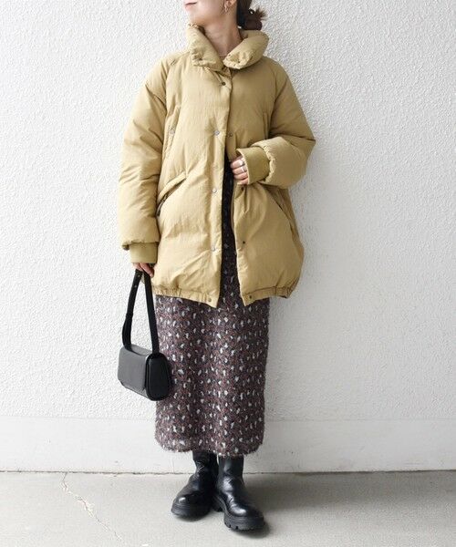 SHIPS / シップス ダウンジャケット・ベスト | SHIPS any: ナイロン スタンドカラー ダウン コクーン コート | 詳細25