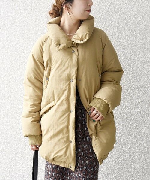 SHIPS / シップス ダウンジャケット・ベスト | SHIPS any: ナイロン スタンドカラー ダウン コクーン コート | 詳細26
