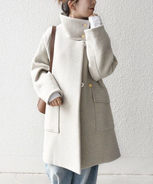 SHIPS / シップス その他アウター | SHIPS any: カシミヤ ミックス スタンドカラー ミドル コート | 詳細3