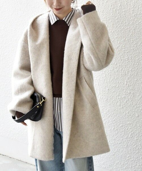 SHIPS / シップス その他アウター | SHIPS any: シャギー フーディー ガウン コート | 詳細4