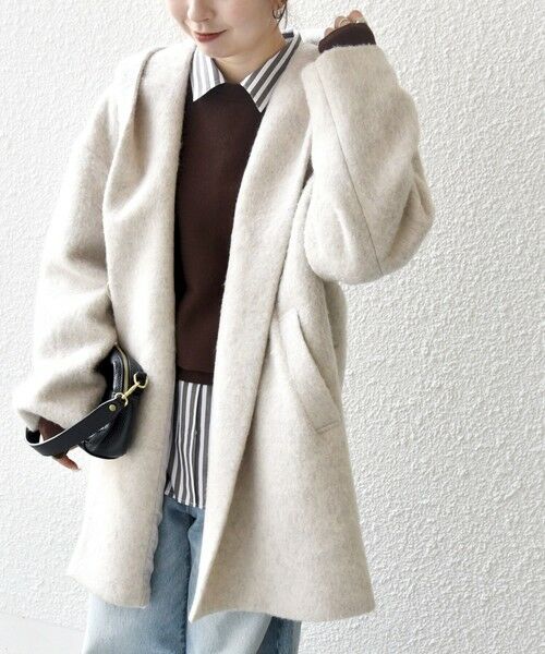 SHIPS / シップス その他アウター | SHIPS any: シャギー フーディー ガウン コート | 詳細5