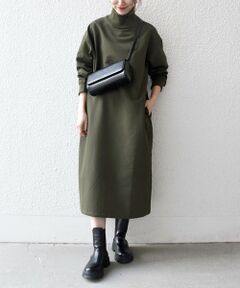 《追加予約》SHIPS any:〈洗濯機可能〉裏起毛 リブ ハイネック ワンピース