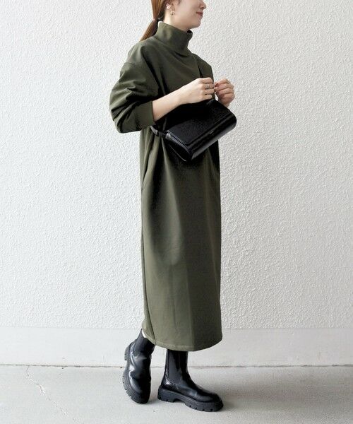 SHIPS / シップス ロング・マキシ丈ワンピース | 《追加予約》SHIPS any:〈洗濯機可能〉裏起毛 リブ ハイネック ワンピース | 詳細2