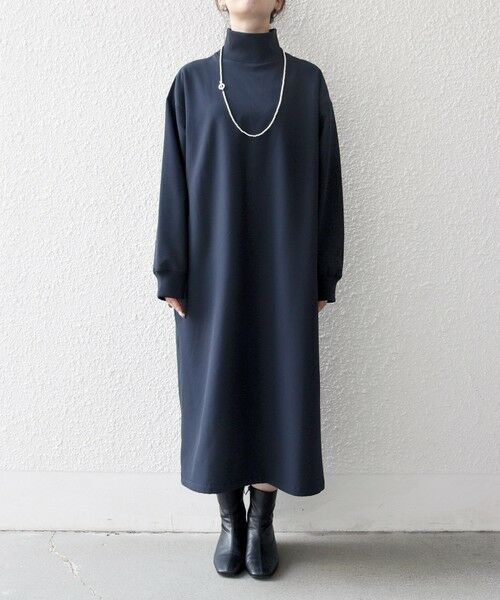 SHIPS / シップス ロング・マキシ丈ワンピース | 《追加予約》SHIPS any:〈洗濯機可能〉裏起毛 リブ ハイネック ワンピース | 詳細21