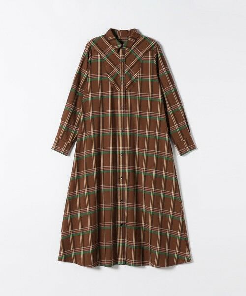 SHIPS / シップス ロング・マキシ丈ワンピース | 《一部追加予約》SHIPS any:〈洗濯機可能〉チェック Aライン フレア シャツ ワンピース | 詳細6