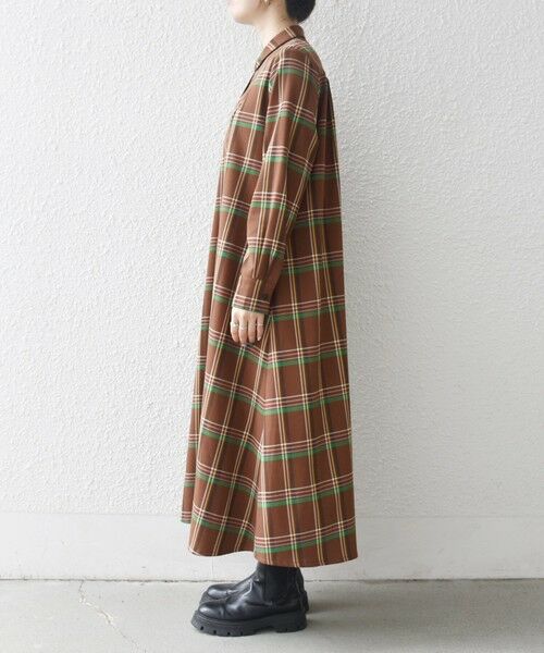SHIPS / シップス ロング・マキシ丈ワンピース | 《一部追加予約》SHIPS any:〈洗濯機可能〉チェック Aライン フレア シャツ ワンピース | 詳細16