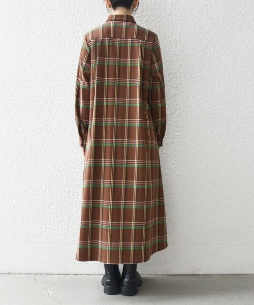SHIPS / シップス ロング・マキシ丈ワンピース | 《一部追加予約》SHIPS any:〈洗濯機可能〉チェック Aライン フレア シャツ ワンピース | 詳細17