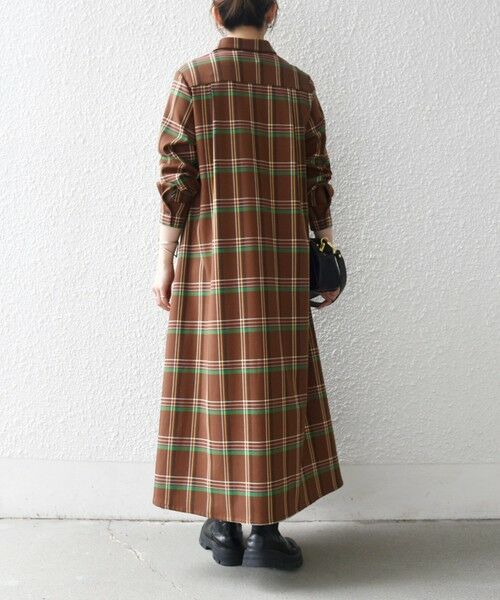 SHIPS / シップス ロング・マキシ丈ワンピース | 《一部追加予約》SHIPS any:〈洗濯機可能〉チェック Aライン フレア シャツ ワンピース | 詳細3