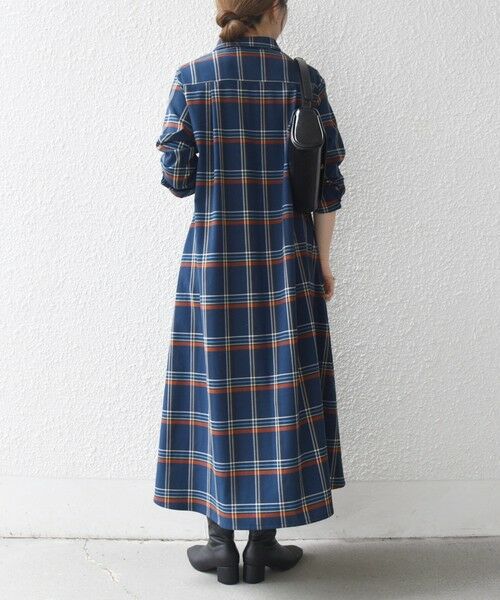 SHIPS / シップス ロング・マキシ丈ワンピース | 《一部追加予約》SHIPS any:〈洗濯機可能〉チェック Aライン フレア シャツ ワンピース | 詳細22