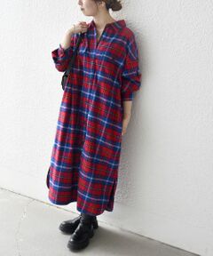 SHIPS / シップス ロング・マキシ丈ワンピース | SHIPS any:〈洗濯機可能〉タータン チェック ロング シャツ ワンピース