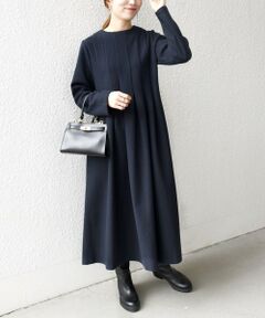 SHIPS / シップス ロング・マキシ丈ワンピース | SHIPS any: エア ニードル クルーネック タック フレア ワンピース