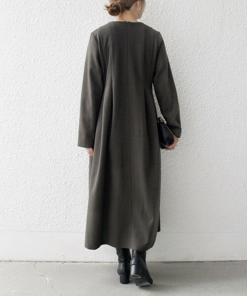 SHIPS / シップス ロング・マキシ丈ワンピース | SHIPS any: エア ニードル クルーネック タック フレア ワンピース | 詳細4