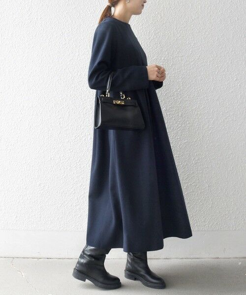 SHIPS / シップス ロング・マキシ丈ワンピース | SHIPS any: エア ニードル クルーネック タック フレア ワンピース | 詳細20