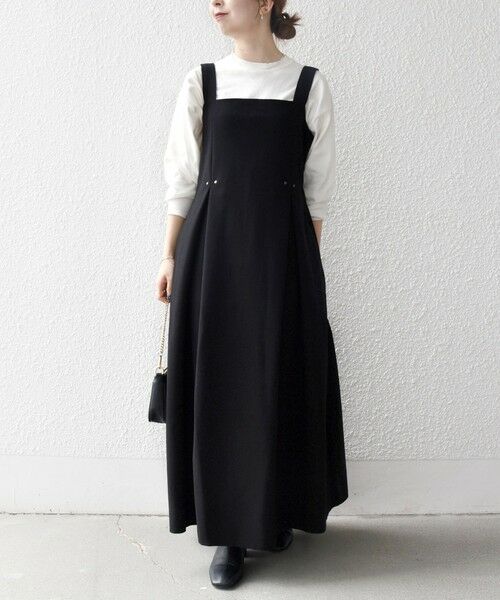 SHIPS / シップス ロング・マキシ丈ワンピース | 《一部追加予約》SHIPS any: エア ニードル タック フレア ジャンパースカート | 詳細9