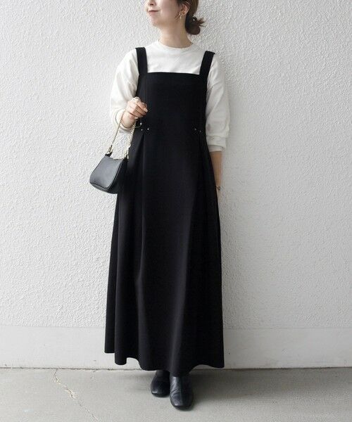 SHIPS / シップス ロング・マキシ丈ワンピース | 《一部追加予約》SHIPS any: エア ニードル タック フレア ジャンパースカート | 詳細10