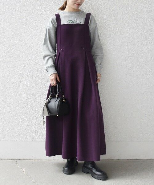 SHIPS / シップス ロング・マキシ丈ワンピース | 《一部追加予約》SHIPS any: エア ニードル タック フレア ジャンパースカート | 詳細18