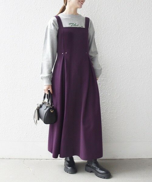 SHIPS / シップス ロング・マキシ丈ワンピース | 《一部追加予約》SHIPS any: エア ニードル タック フレア ジャンパースカート | 詳細19