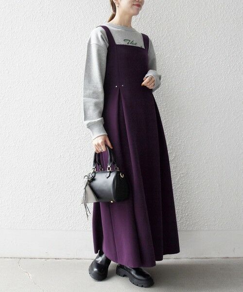 SHIPS / シップス ロング・マキシ丈ワンピース | 《一部追加予約》SHIPS any: エア ニードル タック フレア ジャンパースカート | 詳細20