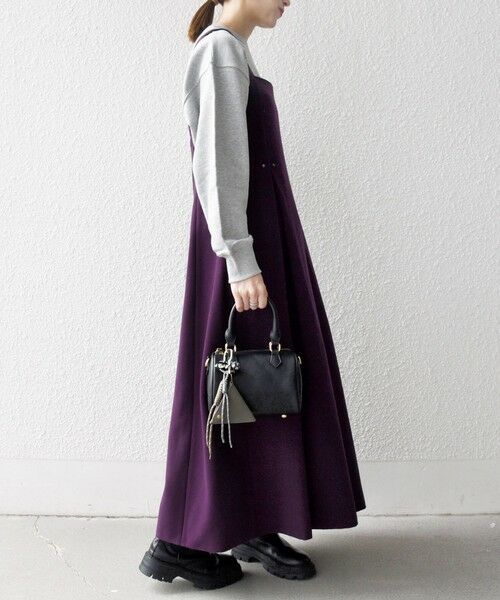 SHIPS / シップス ロング・マキシ丈ワンピース | 《一部追加予約》SHIPS any: エア ニードル タック フレア ジャンパースカート | 詳細22