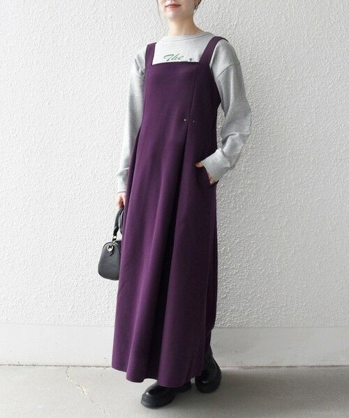 SHIPS / シップス ロング・マキシ丈ワンピース | 《一部追加予約》SHIPS any: エア ニードル タック フレア ジャンパースカート | 詳細23