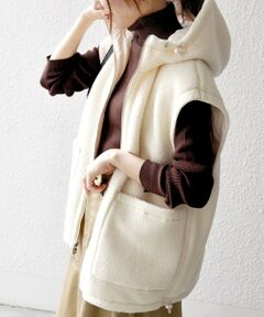 SHIPS / シップス ベスト | SHIPS any: ナイロン × ボア リバーシブル フーディー ベスト