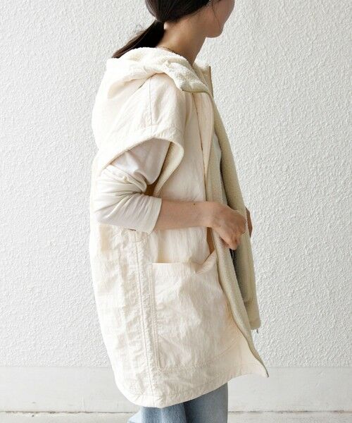 SHIPS / シップス ベスト | SHIPS any: ナイロン × ボア リバーシブル フーディー ベスト | 詳細13